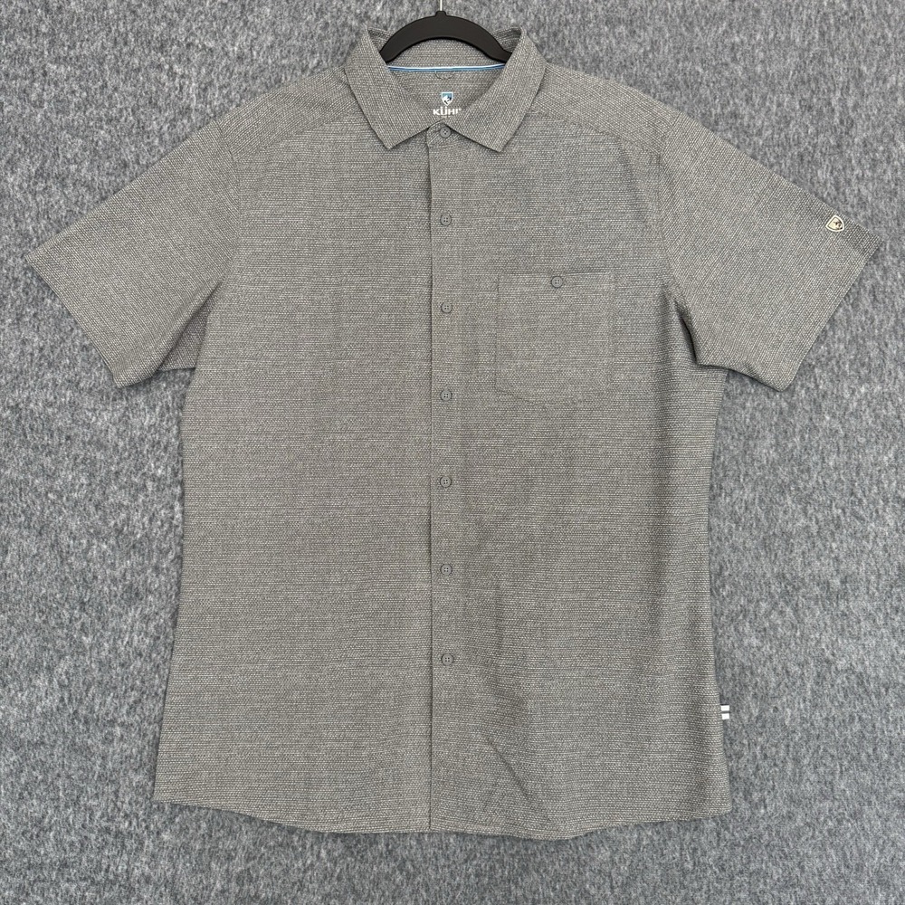 KÜHL 7428 25S Button Front Shirt Men's M Gray Performance Hiking Outdoor